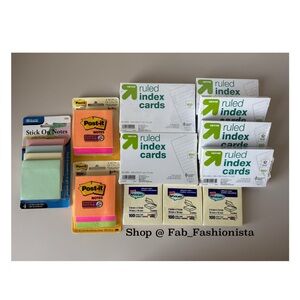 Post-it Notes & Up&Up Ruled Index Cards Set - Yellow, Pink, Green